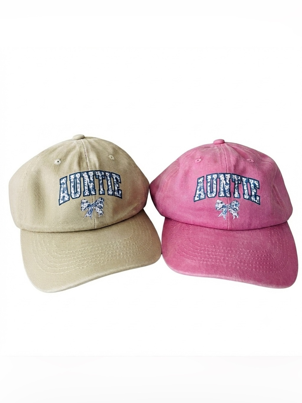 Floral printed Auntie Baseball Cap - Pink or Beige